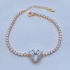 PULSERA TERMINADA EN STRACH CONECTOR TRIANGULAR CRISTAL
