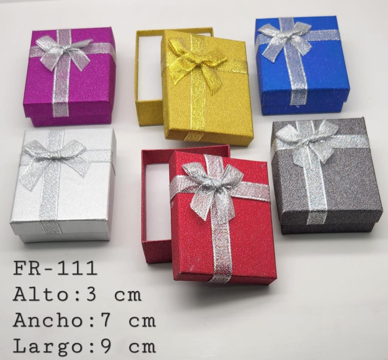 CAJA DE REGALO ESCARCHADA CON MOÑO