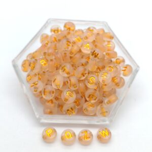 ENSAMBLE ACRÍLICO PASTILLA TRASLUCIDA LETRA DORADA