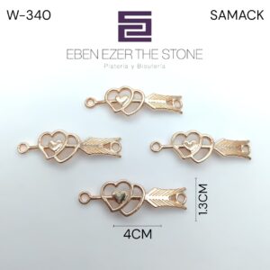 CONECTOR FLECHA CORAZONES DOCENA-CIEN