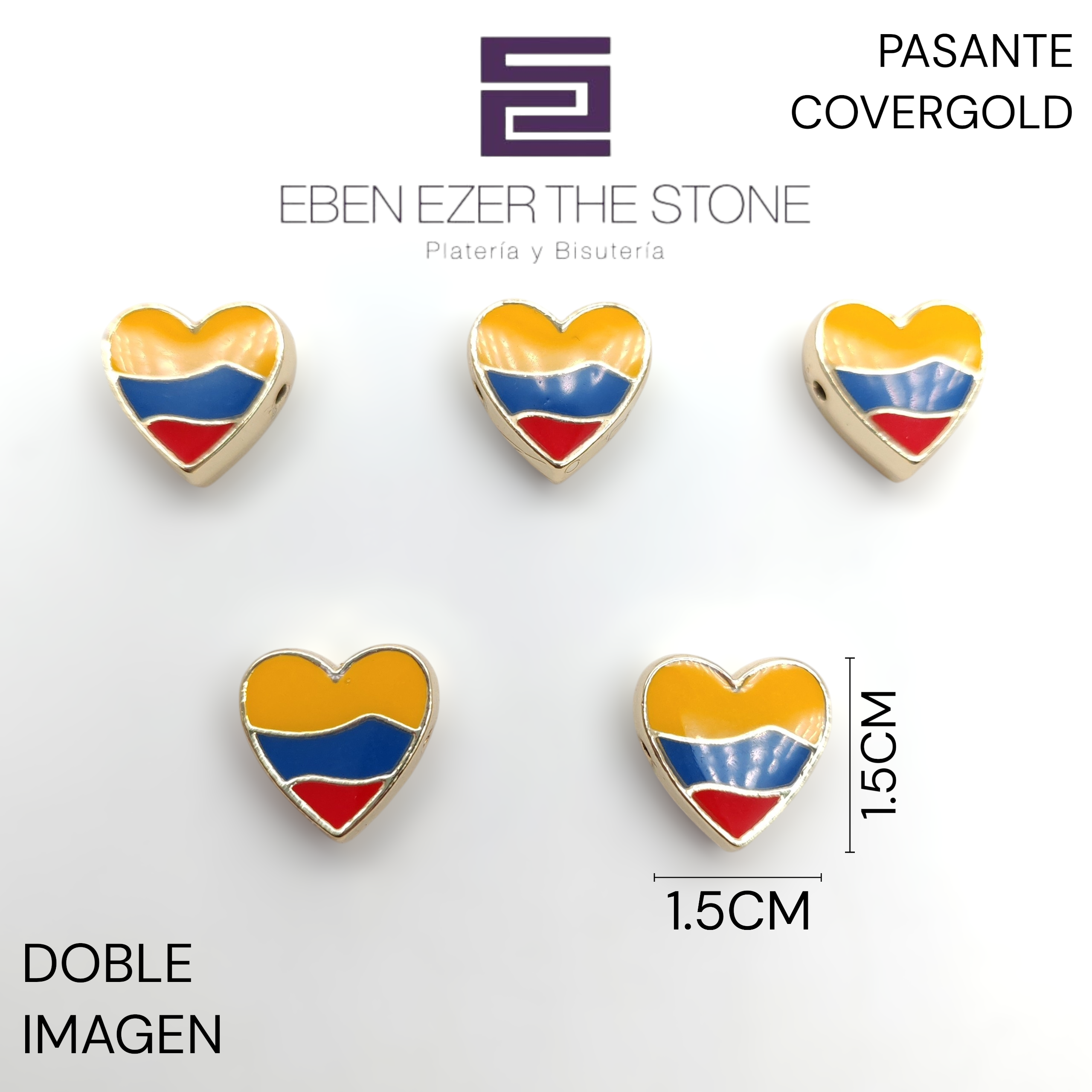 PASANTE CORAZON TRICOLOR DOBLE IMAGEN