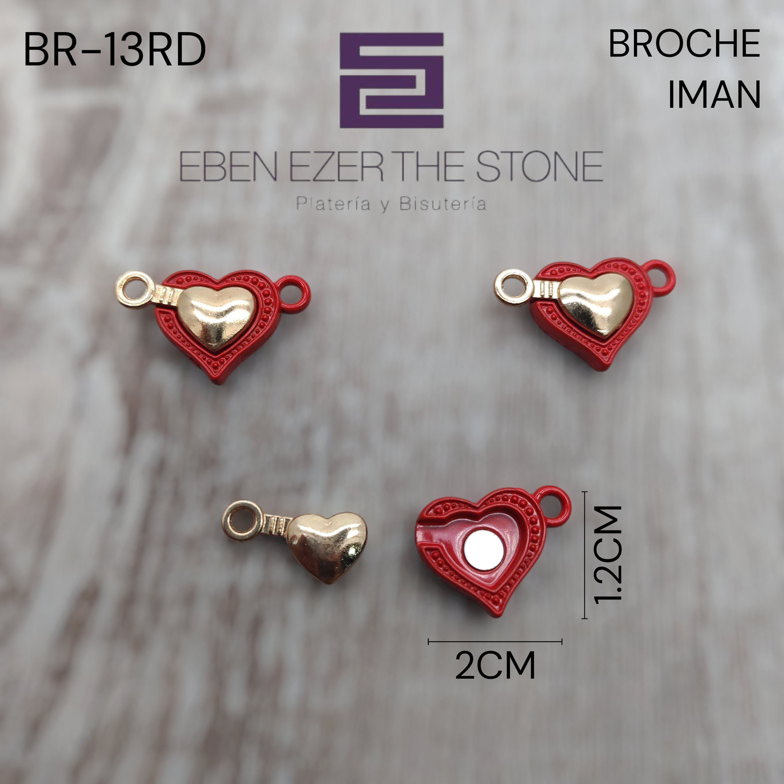 BROCHE IMAN CORAZON GRANDE